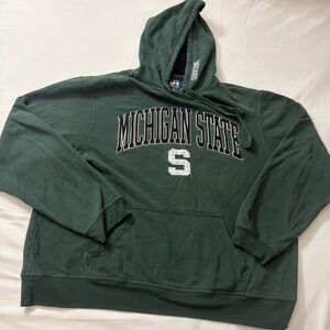 Vintage Michigan State Spartans Hoodie Size XXL Green Hooded Sweatshirt NCAA